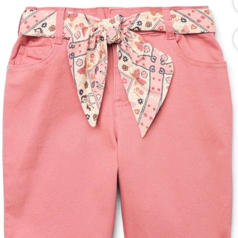 Wonder Nation Little Girls Bermuda Shorts with Scarf Belt